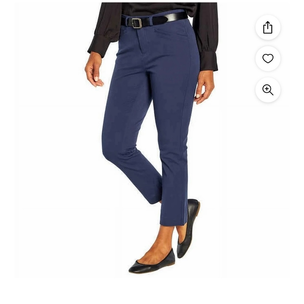 Banana Republic Slim Straight Cropped Pant - Navy